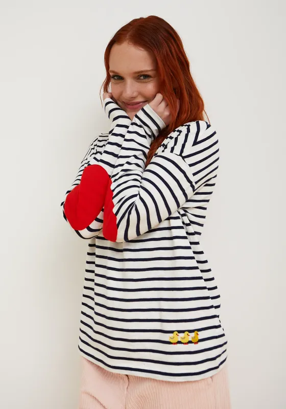 Duck striped t-shirt - navy &amp; rood