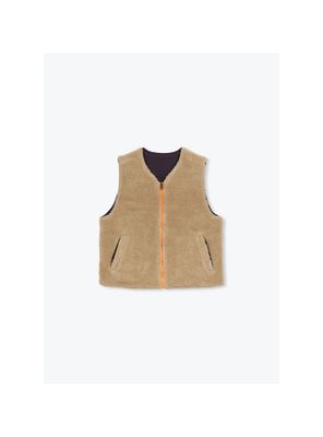 Teddy gilet omkeerbaar - bruin &amp; navy