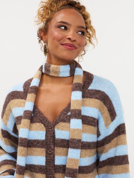 Blue cardigan - blauw &amp; bruin