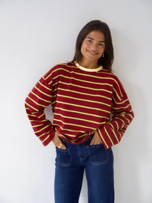 Marron t-shirt - bordeaux &amp; felgroen