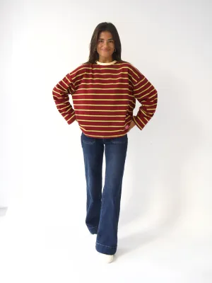 Marron t-shirt - bordeaux &amp; felgroen