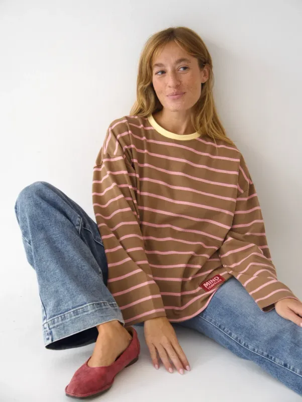 Marron t-shirt - taupe &amp; roze