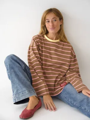 Marron t-shirt - taupe &amp; roze