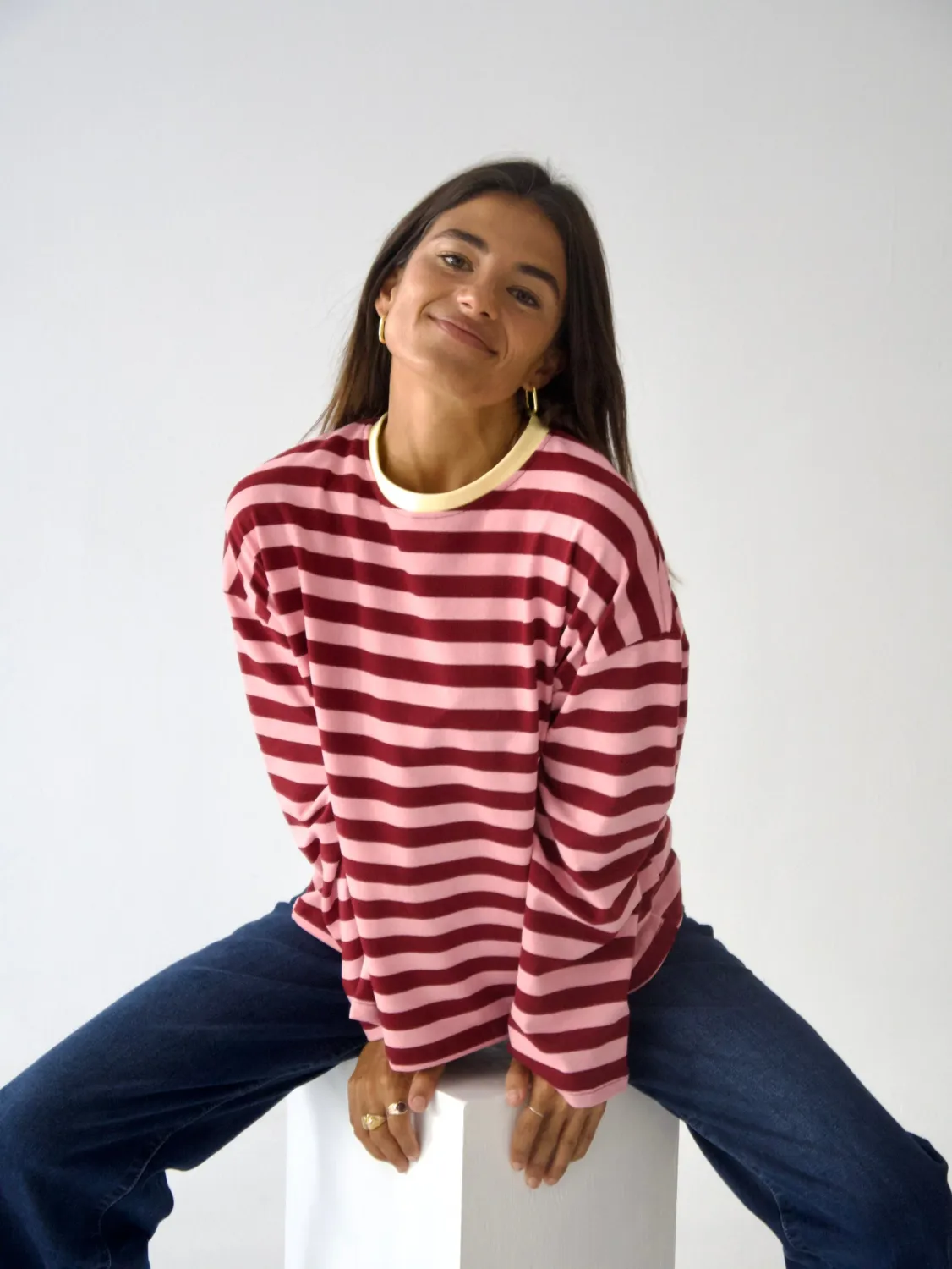 Marron t-shirt - bordeaux &amp; roze