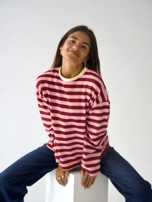 Marron t-shirt - bordeaux &amp; roze