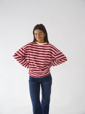Marron t-shirt - bordeaux &amp; roze