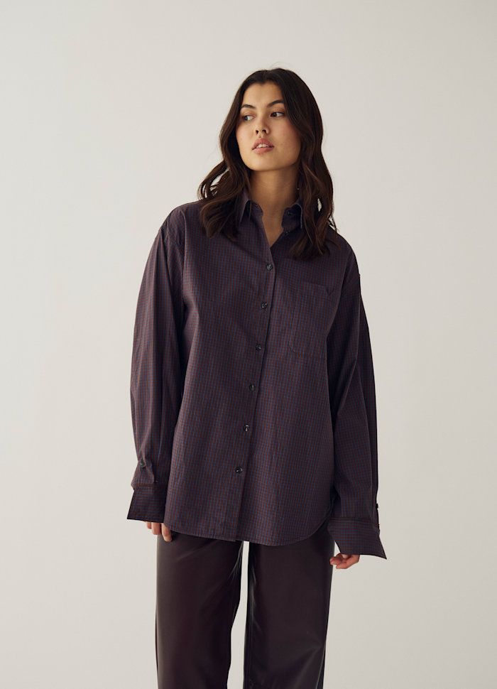 Marlo blouse - navy &amp; bordeaux