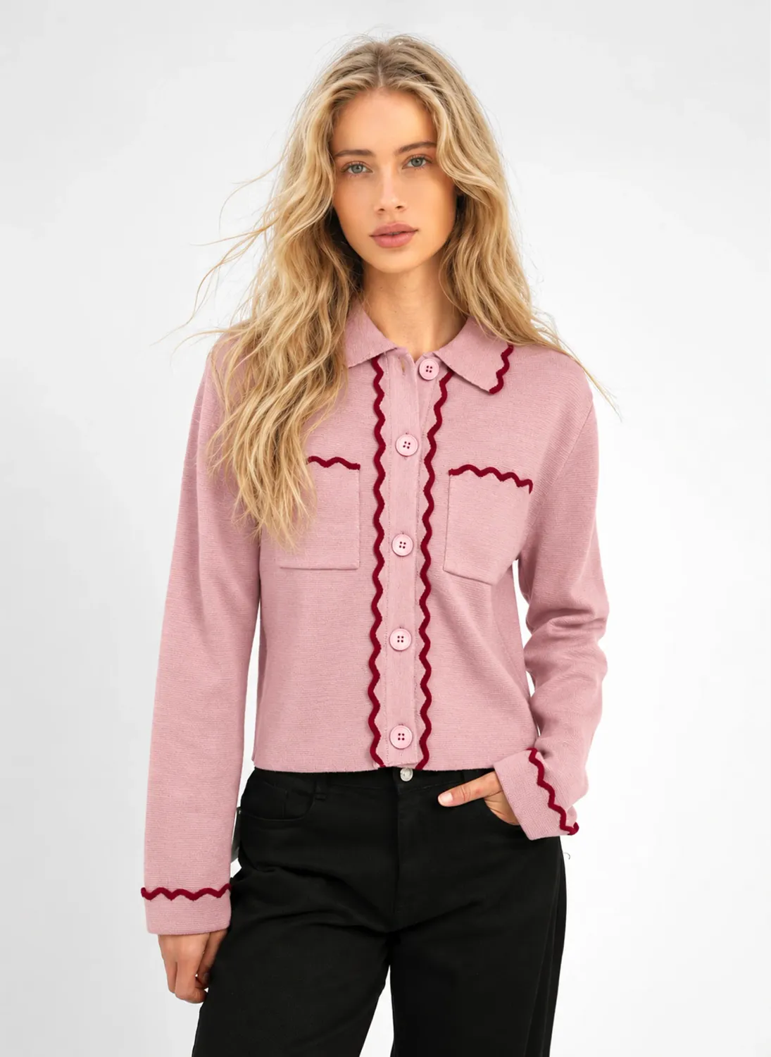Valona vest - roze &amp; bordeaux