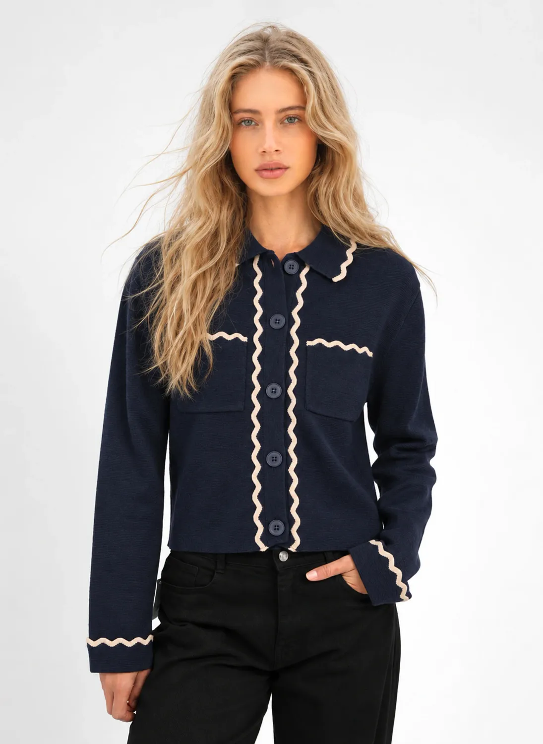 Valona vest - navy &amp; beige