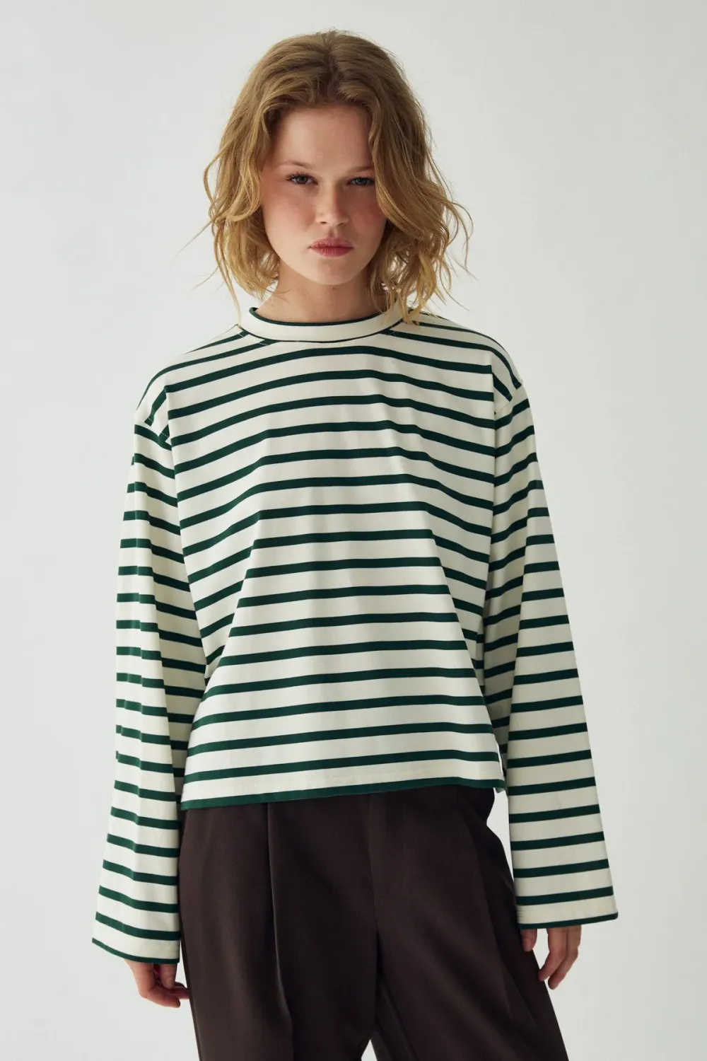 Maple t-shirt - groen &amp; wit gestreept