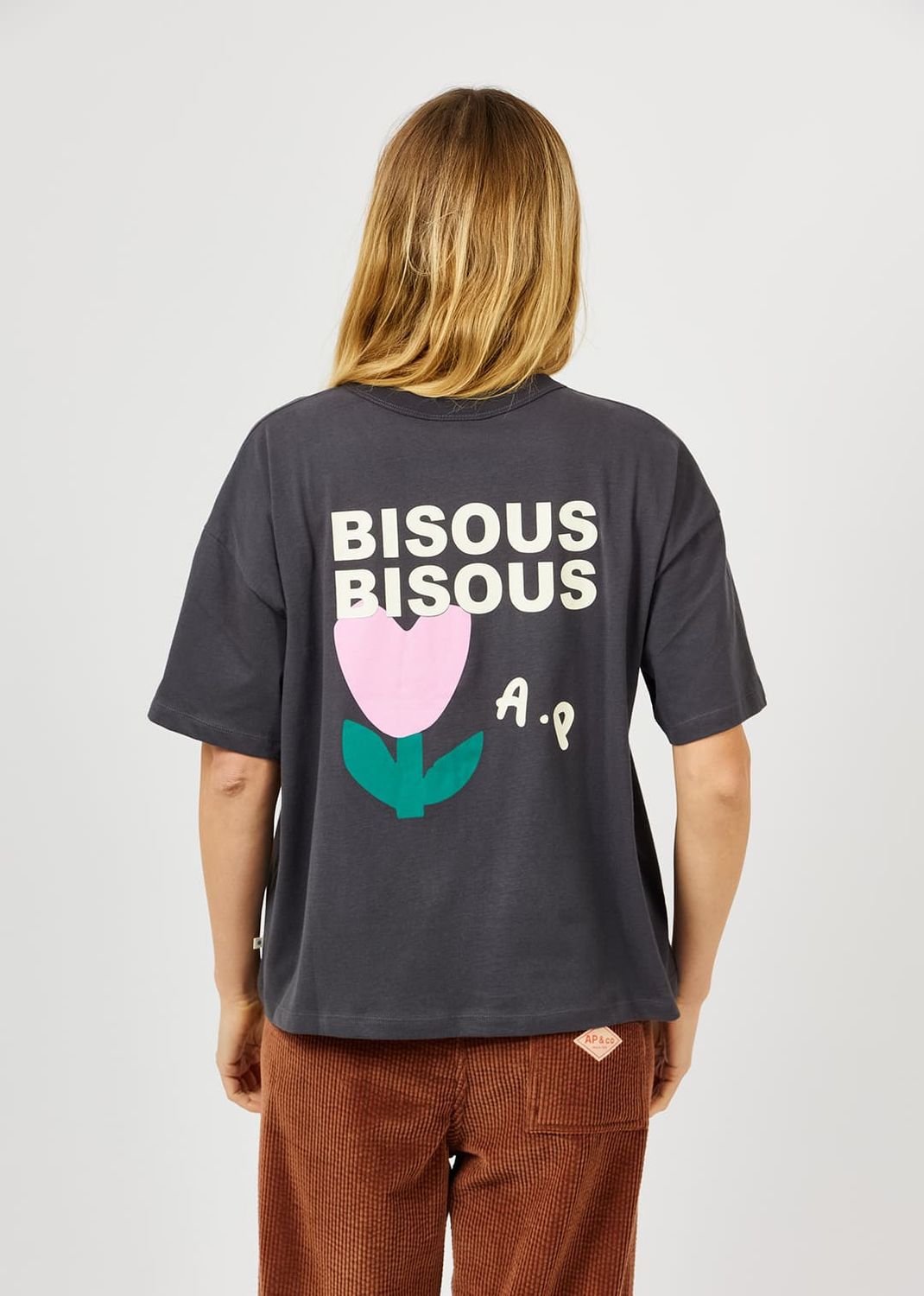 Bisou t-shirt - donkergrijs