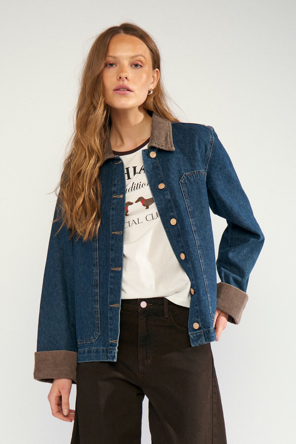 Baggy vest - navy &amp; bruin