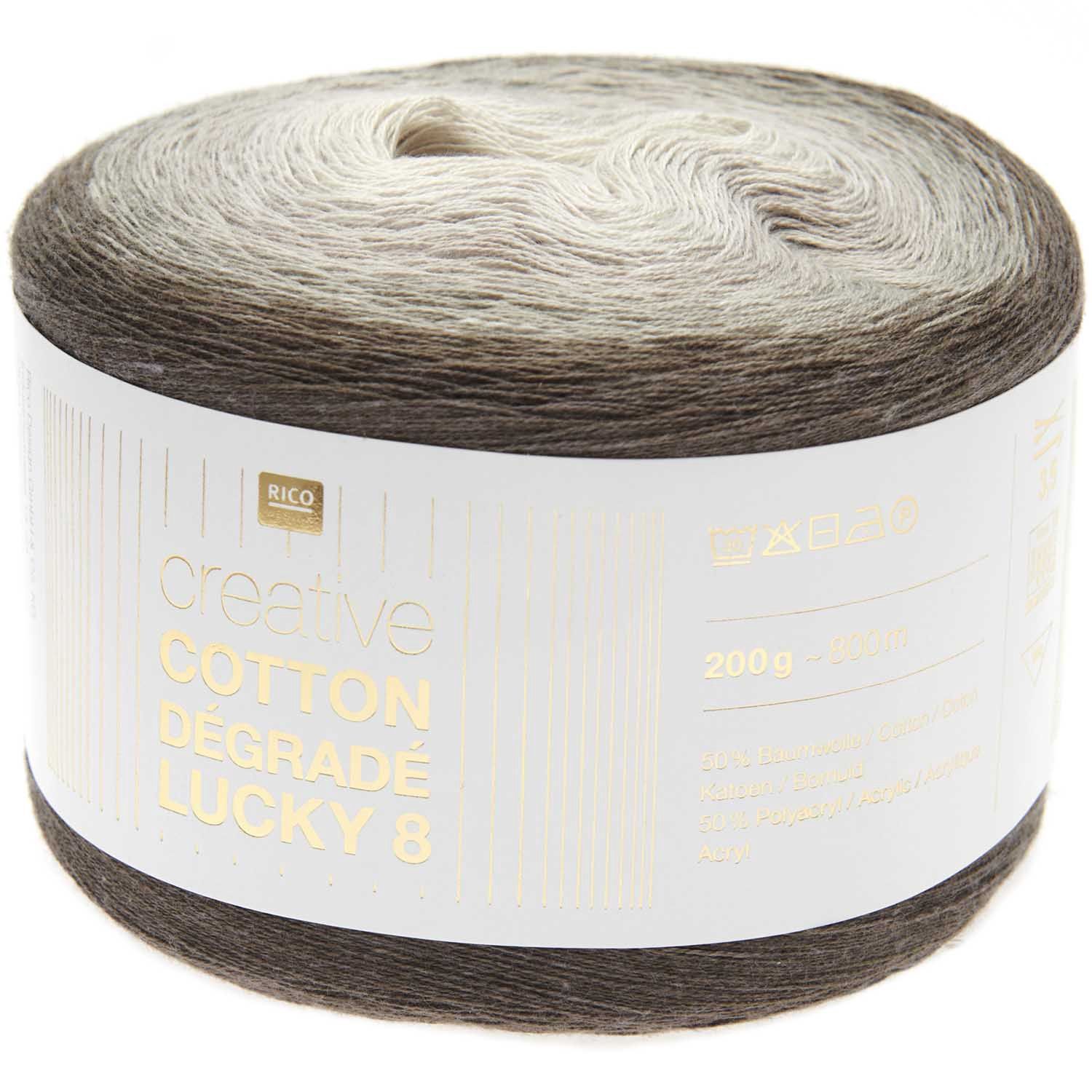 Rico Creative Cotton Dégradé Lucky 8, Kleur: Natuur 019