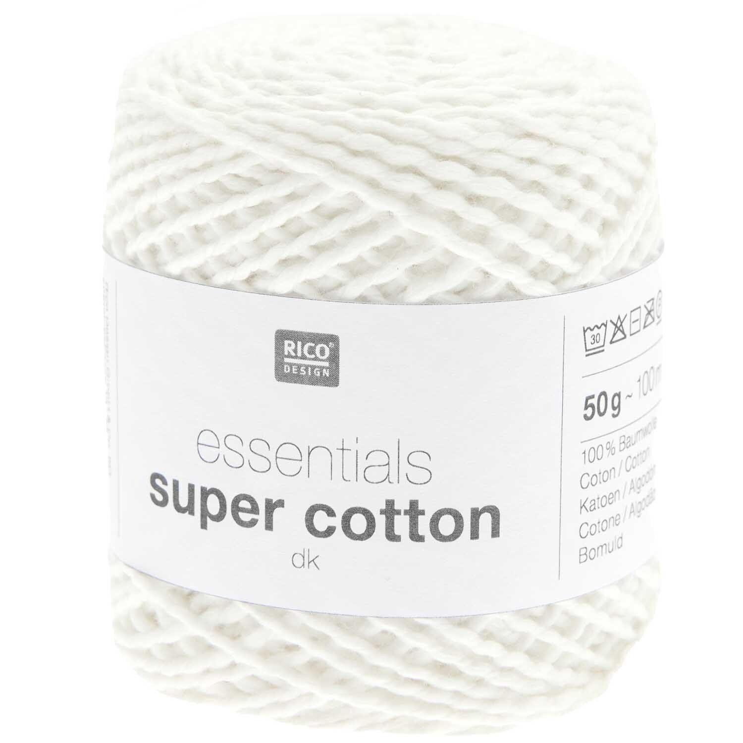 Rico Essentials Super Cotton DK, Kleur: 01 Wit