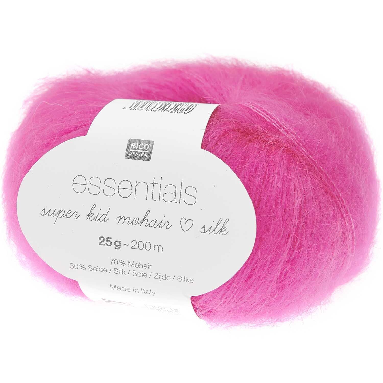 Rico Essentials Super Kid Mohair Loves Silk Neon, Kleur: 65 Roze