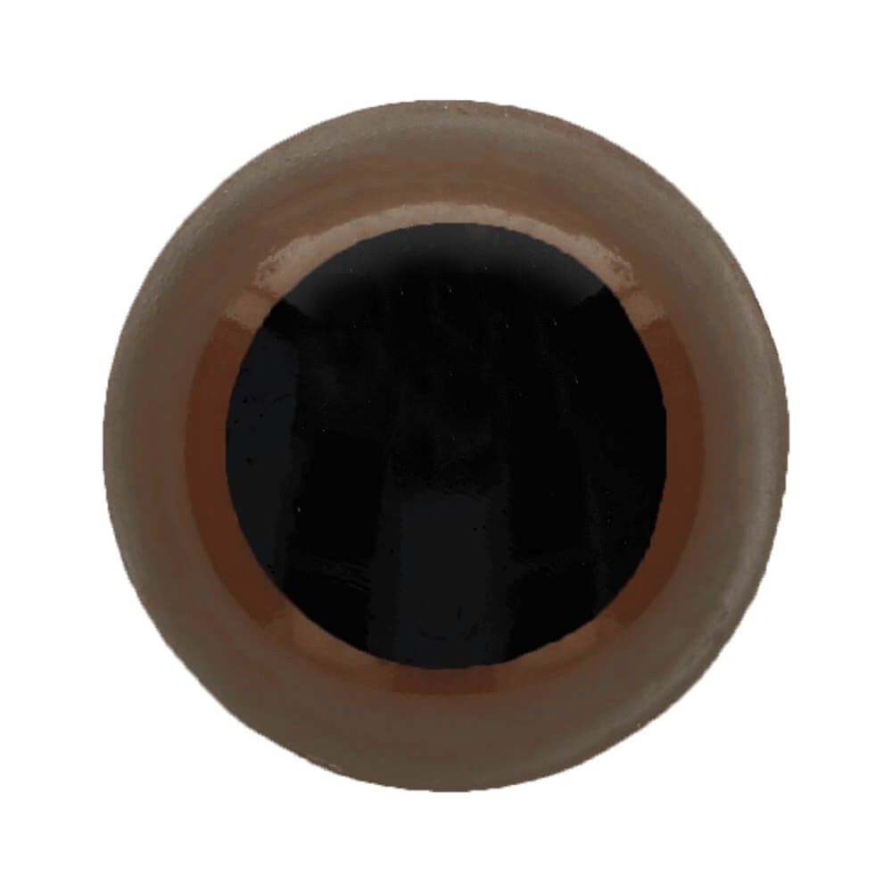 Dierenogen rond zwart Bruin 16mm