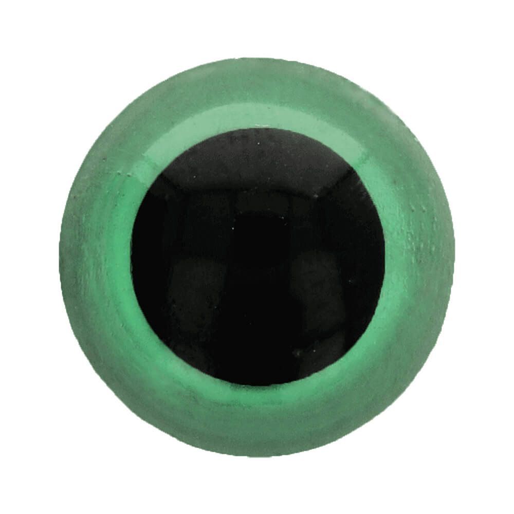 Dierenogen zwart groen rond 24mm