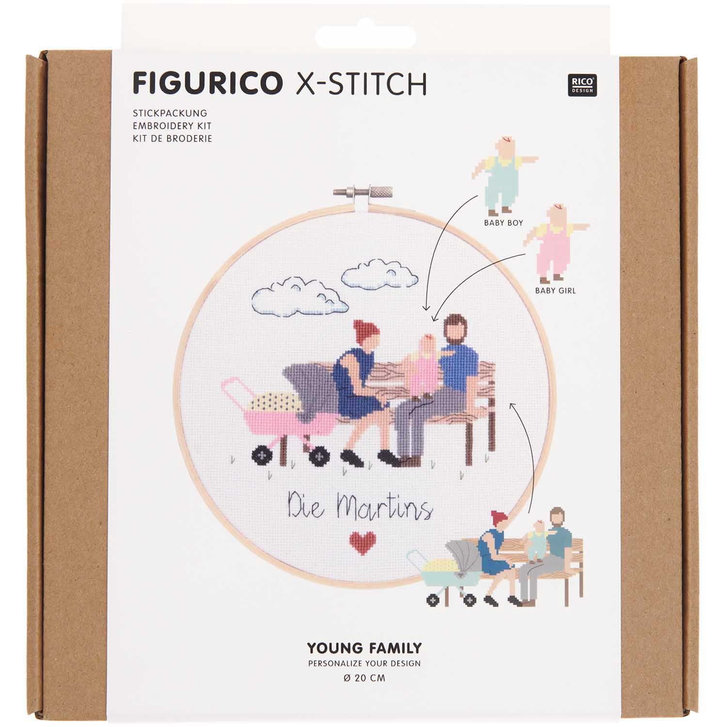 Rico Design Borduurpakket Young Family