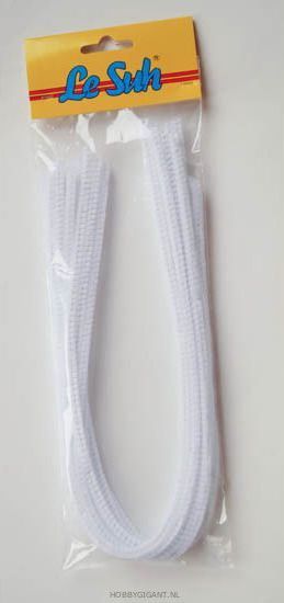 Chenilledraad 50cm wit 10 stuks