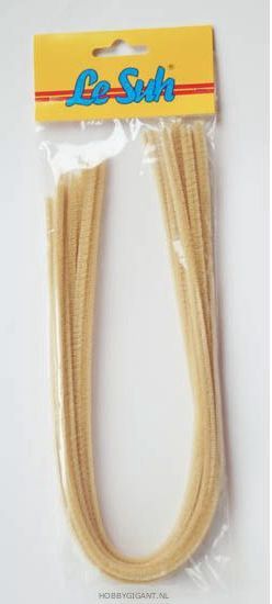Chenilledraad 50cm beige 10 stuks