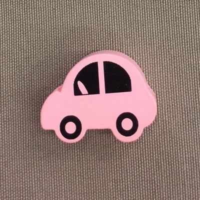 Houten auto 30mm roze