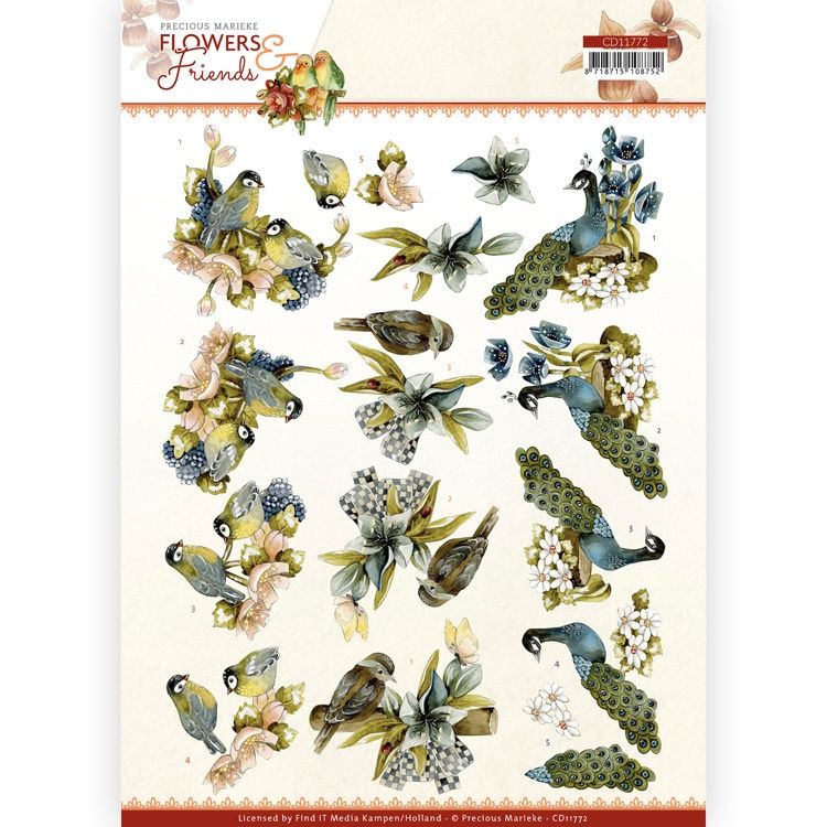 Precious Marieke 3D knipvel - Flowers and Friends - Blue Flowers