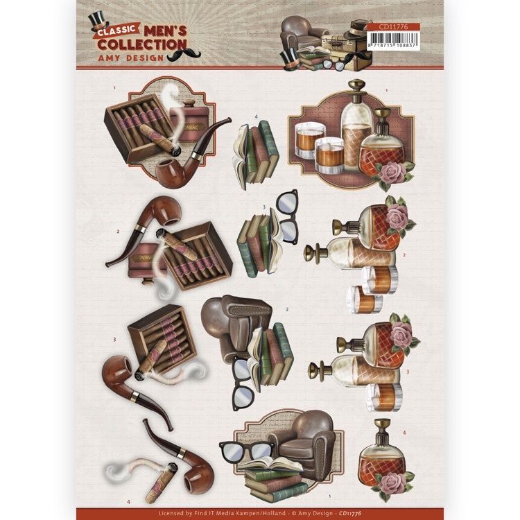 Amy Design 3D knipvel - Classic Men&#39;s Collection - Relaxing