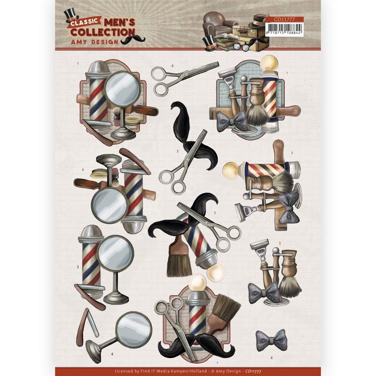 Amy Design 3D knipvel - Classic Men&#39;s Collection - Barber