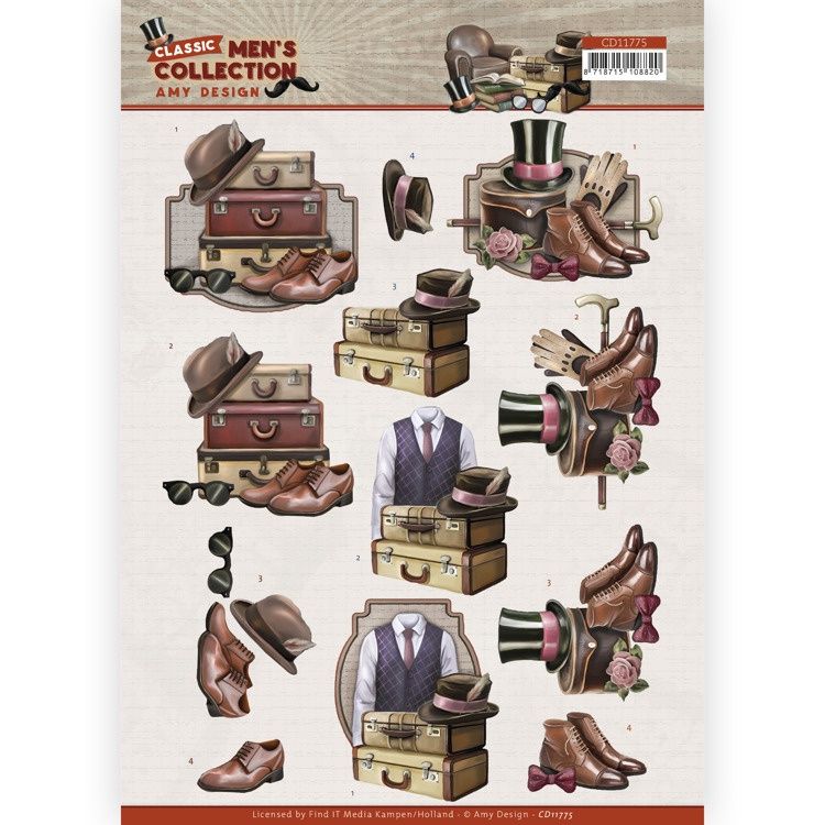 Amy Design 3D knipvel - Classic Men&#39;s Collection - Gentleman
