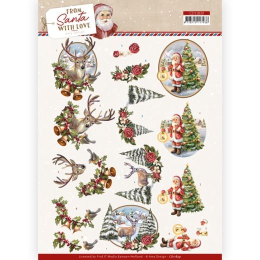 Amy Design 3D knipvel - From Santa with Love - Deer