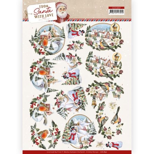 Amy Design 3D knipvel - From Santa with Love - Snowman