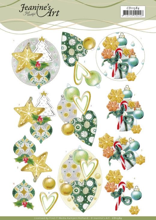 Jeanine&#39;s Art 3D Knipvel - Christmas Baubles