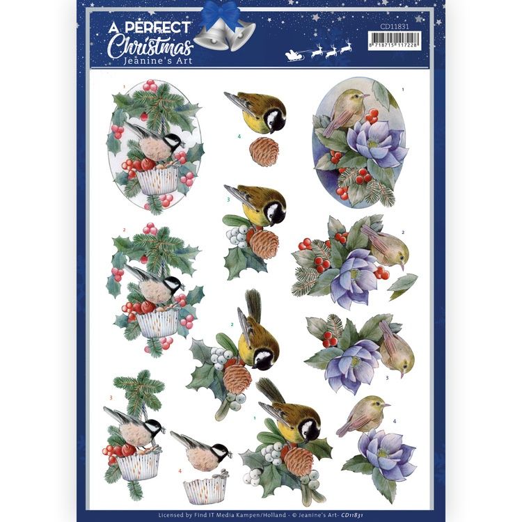 Jeanine&#39;s Art 3D knipvel - A Perfect Christmas - Christmas Birds