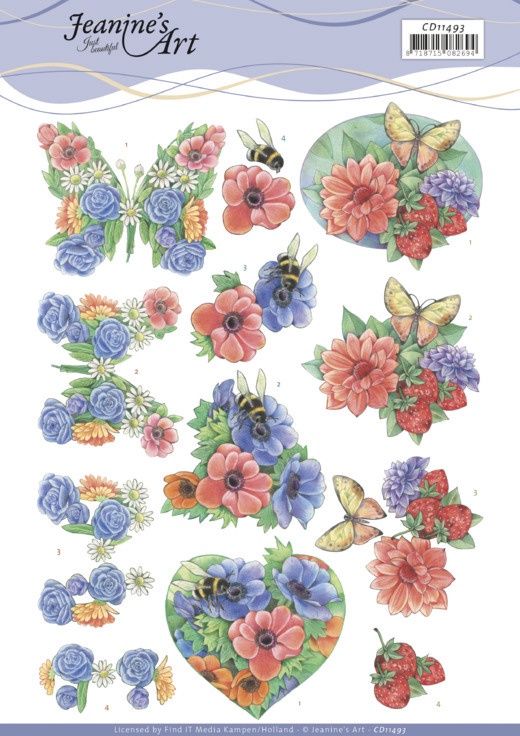 Jeanine&#39;s Art 3D Knipvel - Summer Flowers