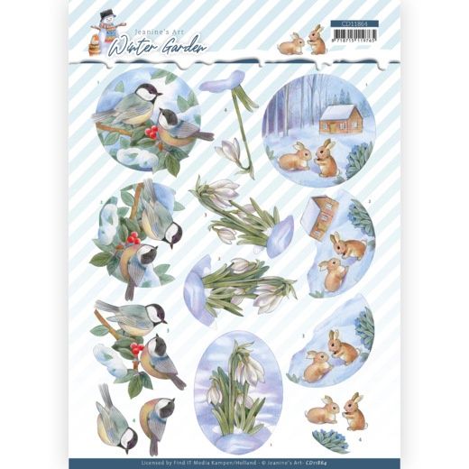 Jeanine&#39;s art 3D Knipvel - Winter Garden - Snow Drop