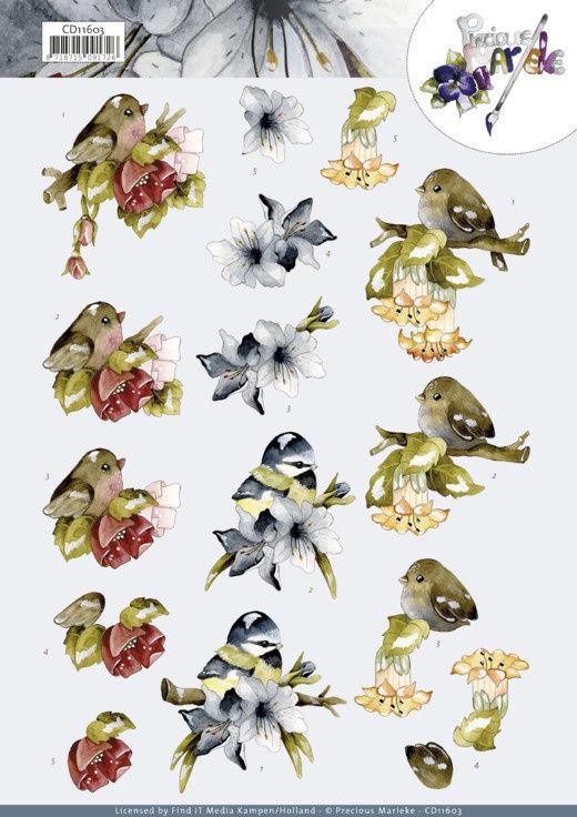 Precious Marieke 3D Knipvel - Birds