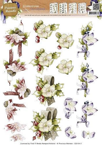 Precious Marieke 3D Knipvel - Glamorous Christmas -Winter Holly