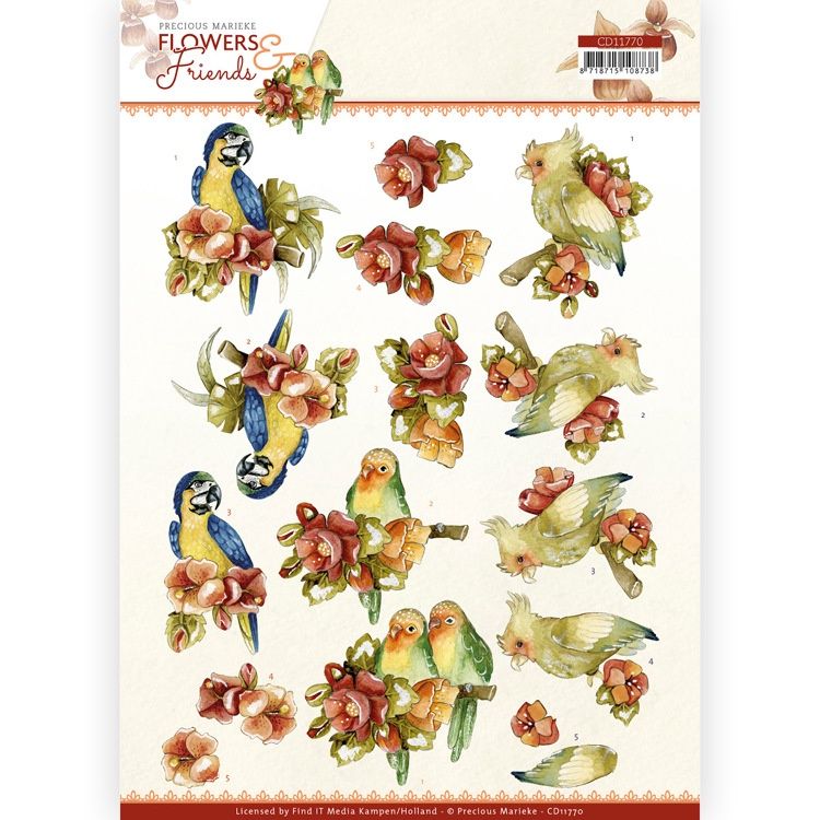 Precious Marieke 3D knipvel - Flowers and Friends - Flowers on Branch