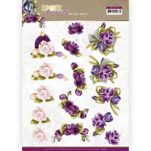Precious Marieke 3D knipvel Romantic Roses - Purple Rose