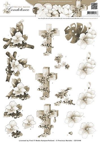 Precious Marieke 3D knipvel Condoleance Sympathy Flowers Sepia