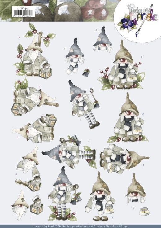 Precious Marieke 3D knipvel Christmas Gnomes