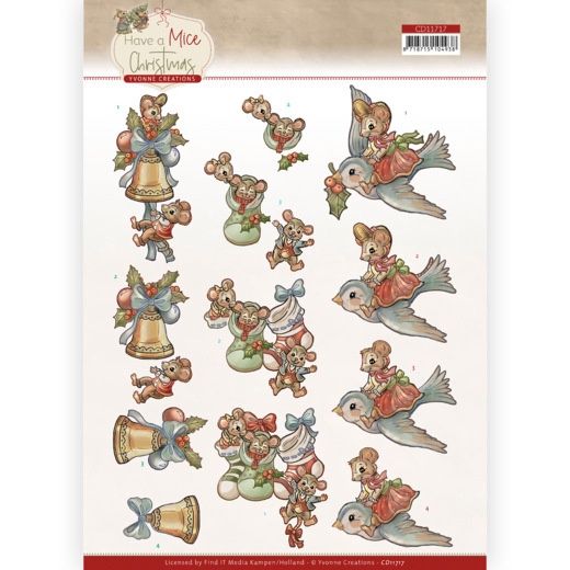 Yvonne Creations 3D knipvel - Have a Mice Christmas - Christmas Socks