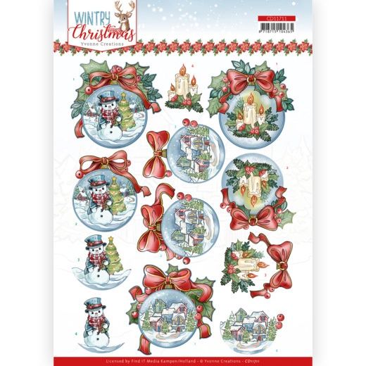 Yvonne Creations 3D knipvel - Wintry Christmas - Christmas Baubles