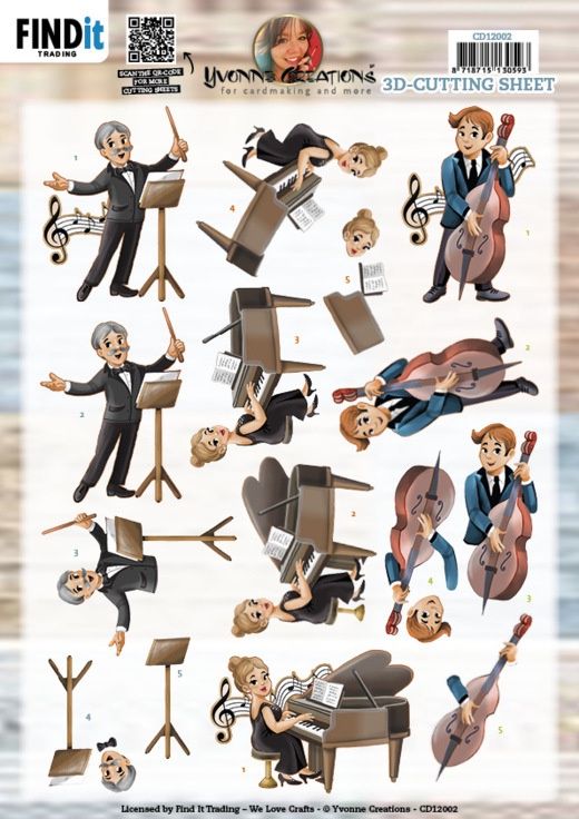Yvonne Creations 3D knipvel - Classic Music