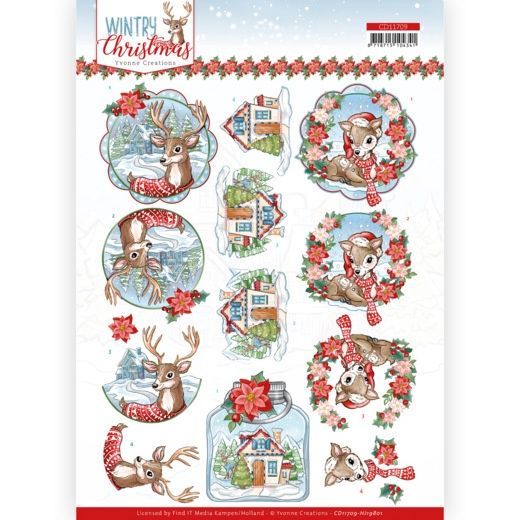 Yvonne Creations 3D knipvel - Wintry Christmas - Christmas Deer