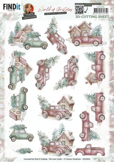 Yvonne Creations 3D knipvel - World of Christmas - Christmas Cars