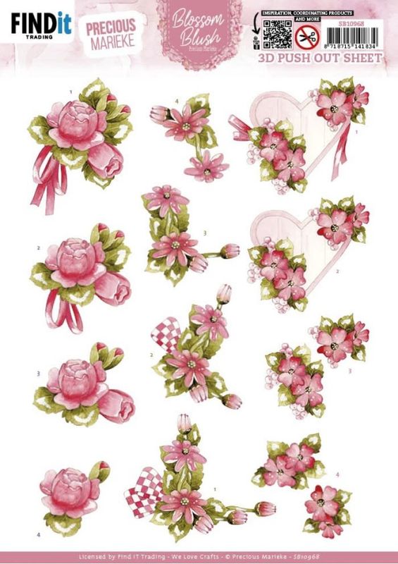 3D Push Out - Precious Marieke - Blossom Blush - Magenta