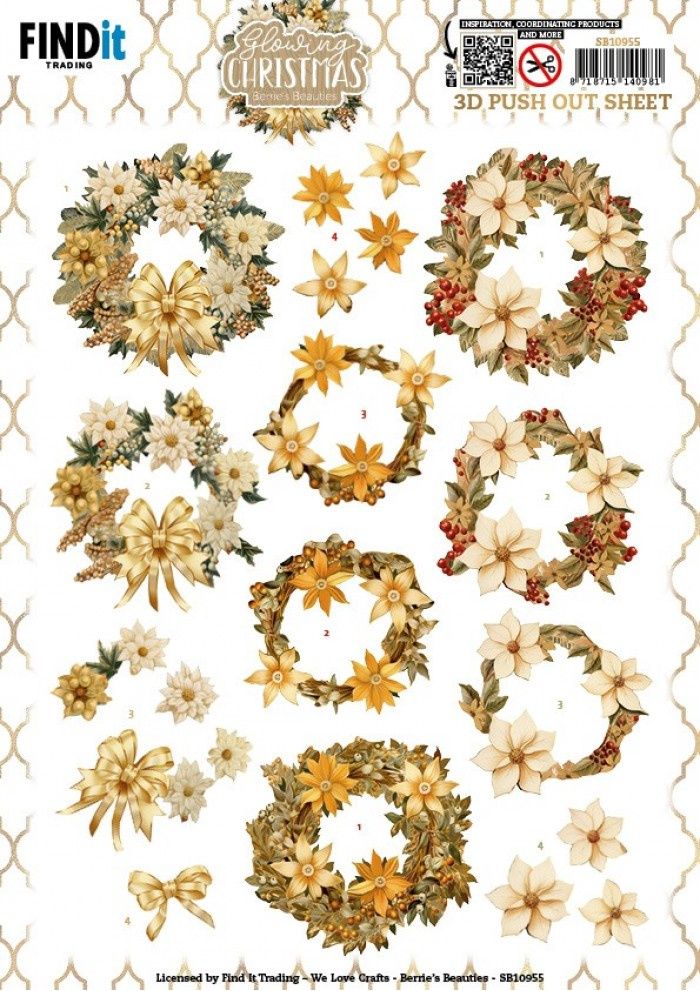 3D Push Out - Berries Beauties - Glowing Christmas - Wreath