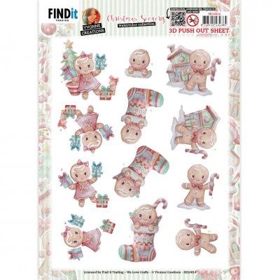 Yvonne Creations 3D Push out - Christmas Scenery - Gingerbread