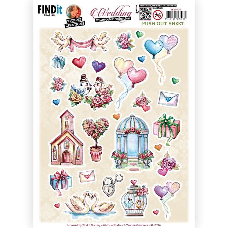 Yvonne Creations 3D Push out - Wedding - Small Elements B